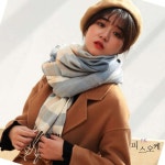 PK 소프트 체크 머플러 커플목도리 캐시미어머플러 겨울머플러
