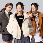 지유 GU 코듀로이 패딩 블루종 히트 자켓 코트