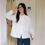 랭썬 11 29 예약 Commuter ribbon neck shirt