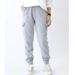 기모 여성 조거 팬츠 허리 밴딩 여자 기모 카고 팬츠