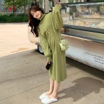 메이킹유 목폴라원피스 터틀넥 루즈핏 무지원피스 골지 데일리룩 H4150