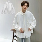 옷자락 남자 겨울 깔끔 클래식 원포켓 오버핏 셔츠