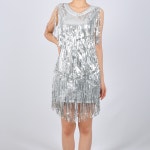 V넥 사선 스팽글 원피스 댄스복 라틴 줌바 방송 라인 댄스 다이써유 LD027