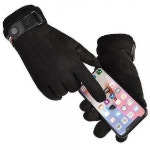 핸드폰터치 겨울 장갑 남성 방한 스웨이드 털장갑