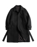 부기홀리데이 12 BELTED BALMACAAN COAT dark