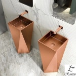 세면대 욕실 간이 스탠딩 화장실 로즈골드