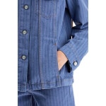 GANNI GANNI striped overdyed denim jacket J1522 083