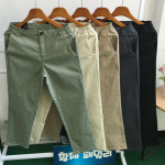 황제패밀리 남자 반밴딩 면 스판 일자 편한 슬랙스 밴딩 팬츠 J 336-1 차콜