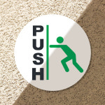 유리문시트지 출입문 원형 안내 판넬 스티커 PUSH