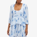 GANNI Pleated dress with ruffles F9162