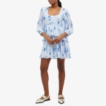 GANNI Pleated dress with ruffles F9162