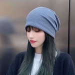 여성 와플 패턴 얇은 니트 롱 비니 머리 안감은 날 여자모자 여성모자 남성비니 니트비니