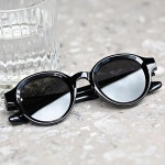 편광 동글이 틴트 뿔테 선글라스 블랙스모크