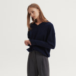 이아 RODE V NECK PULLOVER CHARCOAL E2NT03E