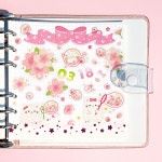 멜팅프렌즈 멜팅냥 벚꽃 버블 투명 씰스티커