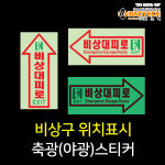 INNOTECH 축광 야광 스티커 - 런닝맨 비상구 3종 좌측 1개 400C08-02