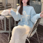 스윗트리 오버핏 도톰 하프 롱 니트 j0855