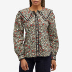 GANNI 가니 Printed Cotton Shirt F9523BLACK