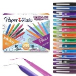 페이퍼메이트 Paper Mate 펜 버라이어티 팩 InkJoy 접이식 젤 펜 플레어 펠트 팁 28개 다양한 부드러운 쓰기