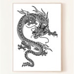 재물 성공 출세운 올려주는 용 그림 포스터 풍수 소품 액자 00 포스터만 액자없음 00 A5