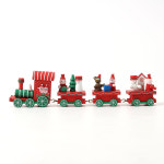 스노우 크리스마스 원목 기차 트리데코 장식