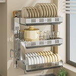 식기건조대 부착식 스텐함 식기 설거지 창문형식기건조대 33 1단 접시 선반