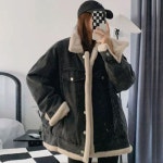 여자 리버시블 소프트 퍼 안감 데님 청 자켓 겨울 WFFZSCS