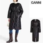 Ganni 가니 샤이니 퀼팅 롱 코트
