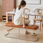 인테리어 가죽 벤치의자 스테인레스 벤치스툴 스틸 1 스퀴즈 유랍 두꺼운 카본