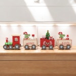 메리 크리스마스 원목 기차 눈사람 장식소품