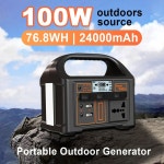 휴대용 태양광 발전소 LiFePO4 배터리 야외 캠핑 초경량 전원 공급 장치 DC AC 100W 24000mAh 110V 200V
