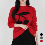 모이르벨라 여성용 체리 라운드넥 니트 S T24FW2-A1226