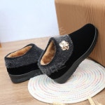 털고무신 겨울 벨벳 중년 여성 신발 공원 산책 경로당 선물 39 D