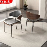 퓨어제이드스톤 스터디카페 다자인 의자 검정색 가정 커피숍 푹신한 유럽 스터디 디자인 공부방 식탁의자 월넛그레이스티치호일 1076-3