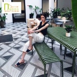 야외철제테이블 세트 정원 카페 그린 가든 철제 높이 테이블 1 걸상 방수 1 걸상 높이