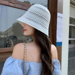 여성 크로셰 니트 버킷햇 여름 통풍 벙거지 모자 05