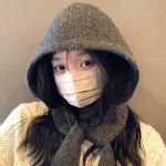 겨울 니트 바라클라바 목도리 모자 후드 넥 워머 여성