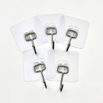 무타공 180도 회전 부착 접착 걸이 고리 후크 투명 5p