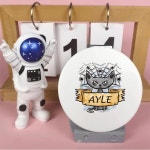 블랙 고양이 프린트 커스텀 이름 금속 메이크업 거울 웨딩 1개 2 JZ-Y-P6004