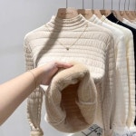 스윗트리 슬림핏 밍크 융털안감 반폴라 티셔츠 j0859