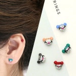 미다미 2P케이스세트 삐삐머리 점토큐빅 캐릭터 피어싱 세트 블루지르콘2P세트