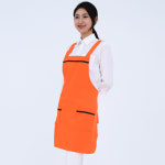 오렌지네이비 한줄띠 H형 홀서빙앞치마 카페 식당 배식용 주방앞치마