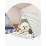 강아지하우스 방수쿠션 냉감원단 애견집 노령견 겨울 1개 밀크옐로우