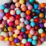 불투명 원형 일반혼합색 아크릴구슬 1 500gx1봉 자재