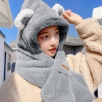 귀여운 모자 목도리 머플러 겨울 곰돌이 털목도리 넥워머