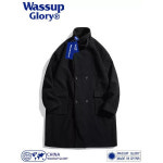 WASSUP GLORY 무릎 길이 모직 코트 겨울 두꺼운 코트 디자인 윈드 브레이커
