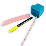 모니터부착 연필꽂이 파란색 2구