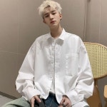 깔끔핏 화이트남방 데일리 화이트셔츠