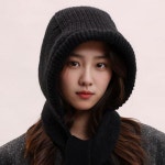 소프트한 귀여운 디자인 벙거지 후드 목도리 모자 소