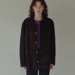 온무드 Villa Cow leather Suede Jacket -Chocolate 40080